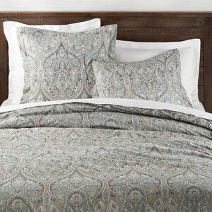 POTTERY BARN *Full/Queen* Mackenna Paisley Percale Duvet Cover Organic